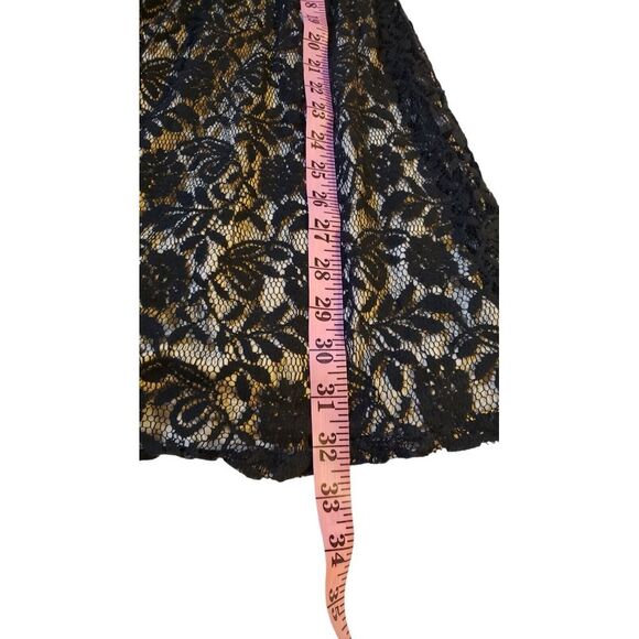 Pinky Ivory Black‎ Lace Crew Neck Sleeveless Mini Fit & Flare Dress Women Size M - Picture 12 of 14